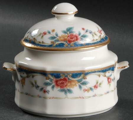 Vintage Rose Sugar Bowl & Lid