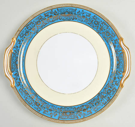 Vornay Blue Handled Cake Plate
