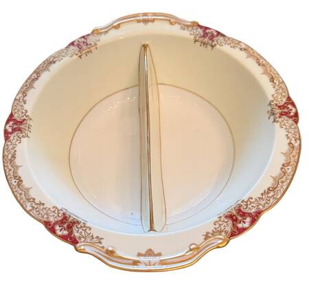 Vornay Red Round Divided Vegetable Bowl