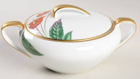 Waikiki (Gold Trim) Sugar Bowl & Lid