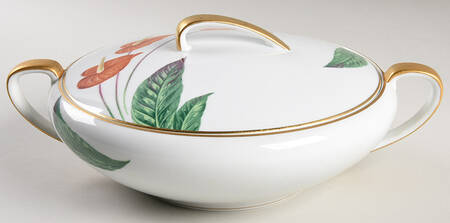 Waikiki (Gold Trim) Round Covered Vegetable