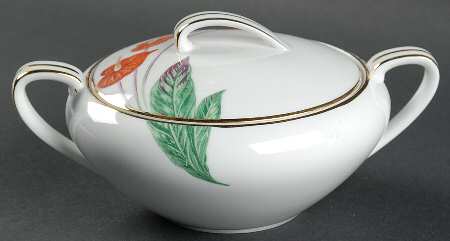Waikiki (Gold Trim) Sugar Bowl & Lid