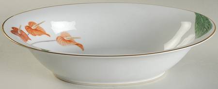 Waikiki (Gold Trim) 10" Oval Vegetable Bowl