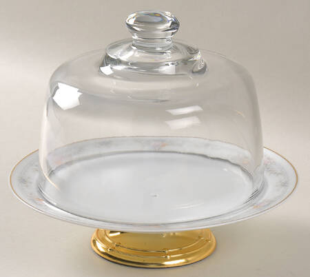 Waynesboro 6 1/2"-7 1/2" Footed Cheese Plate w/ Glass Dome HC