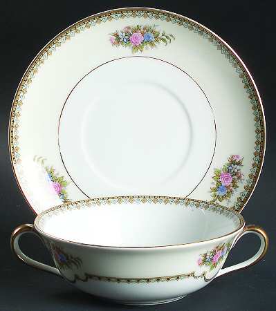 Wellsdale Flat Cream Soup Bowl & Saucer Set