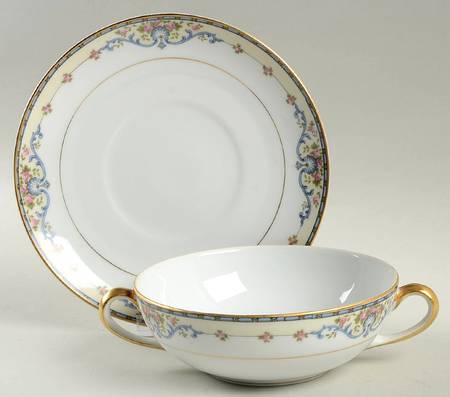 Wellesley Footed Cream Soup Bowl & Saucer Set