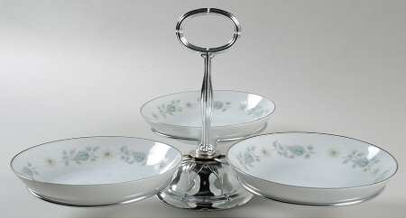 Wellesley 7" x 12" 3-Part Relish & Metal Stand (FR) HC