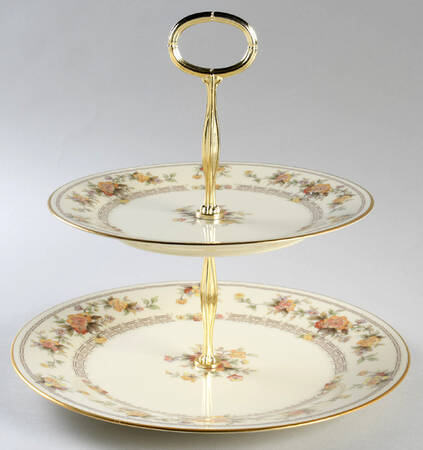 Westport Yellow 6 5/8"-10"  2 Tiered Serving Tray (Dp, Sp) HC