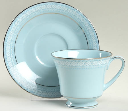 Wedding Veil Footed Cup & Saucer Set
