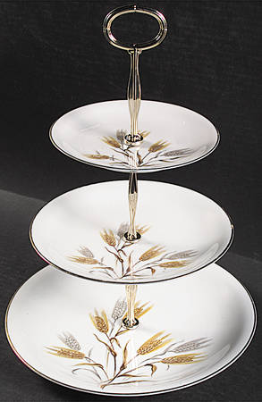 Wheaton 13 7/8"-14 1/4" 3-Tiered Serving Tray(DP,SP,BB) HC
