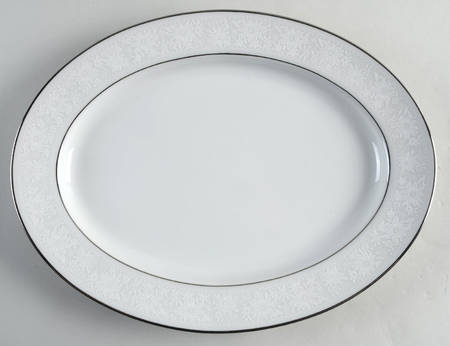 White Field 13" Oval Serving Platter