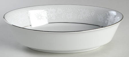 White Field 9" Oval Vegetable Bowl