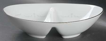 Whitebrook 10" Oval Divided Vegetable Bowl