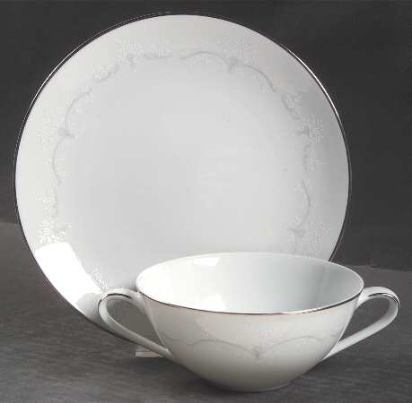 Whitebrook Flat Cream Soup Bowl & Saucer Set