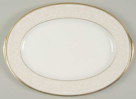 White Palace 12" Oval Serving Platter by Noritake