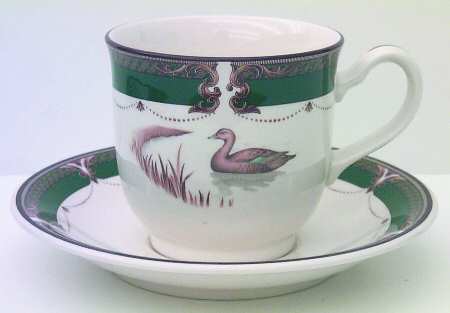 Wicklow Green Footed Cup & Saucer Set