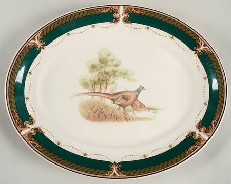 Wicklow Green 14" Oval Serving Platter