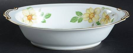 Wildrose 10" Oval Vegetable Bowl