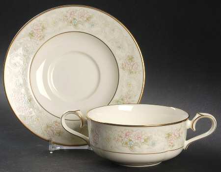 Willowbrook Flat Cream Soup Bowl & Cup Saucer Set