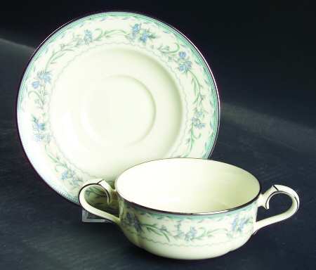Williamston Flat Cream Soup Bowl & Cup Saucer Set
