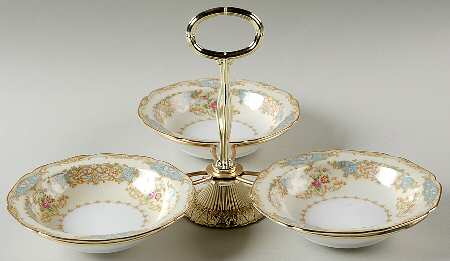 Wimpole 7" x 12" 3-Part Relish & Metal Stand (FR) HC