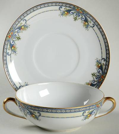 Winona Flat Cream Soup Bowl & Saucer Set