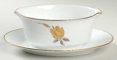 Windsor Rose Gravy Boat with Attached Underplate