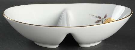 Windsor Rose 10" Oval Divided Vegetable Bowl