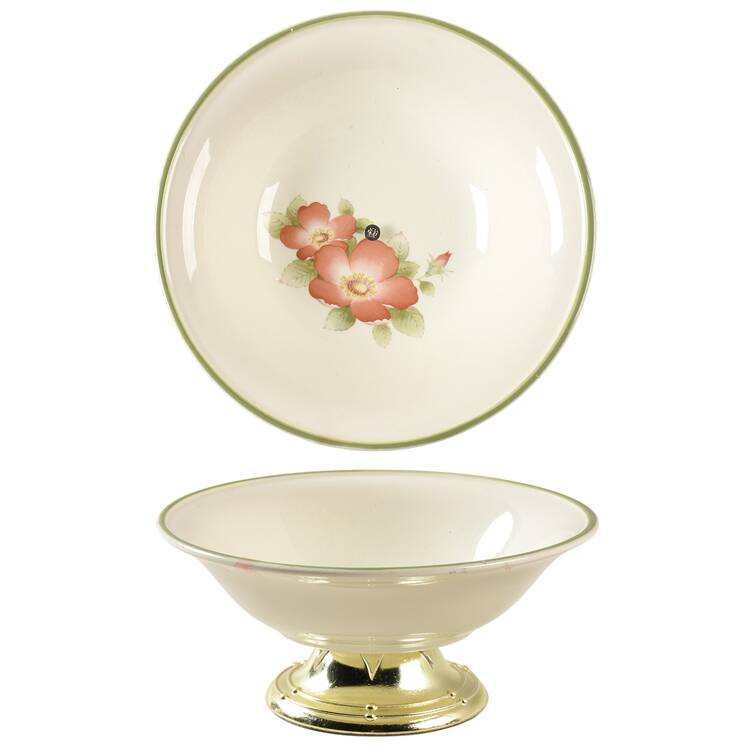 Wild Rose 6"-7" Handled Footed Nut Dish HC