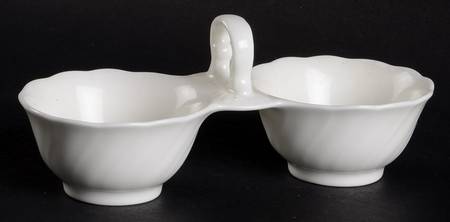 Windsor White 2 Part Condiment Server with Center Handle