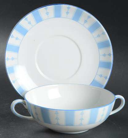 The Yale Flat Cream Soup Bowl & Saucer Set