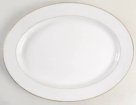 The Yukon (Gold Trim & Verge) 16" Oval Serving Platter