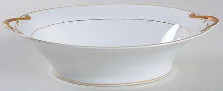 The Yukon (Gold Trim & Verge) 10" Oval Vegetable Bowl