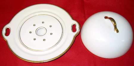 Adelaide Round Covered Butter with Strainer