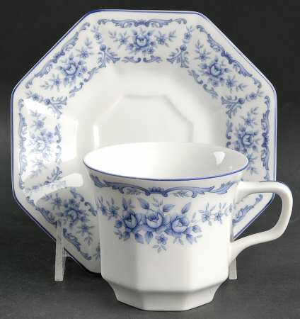 Blue Garden Flat Cup & Saucer Set