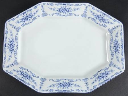 Blue Garden 13" Oval Serving Platter