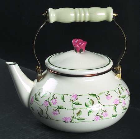 Cameo Rose Metal Kettle & Lid