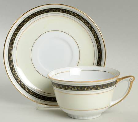 Black Stone Flat Cup & Saucer Set