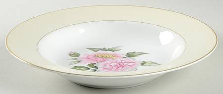 Peony Garden Rim Soup Bowl