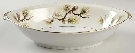 Pinecone 11" Oval Vegetable Bowl