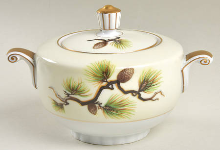 Shasta Pine Cream Sugar Bowl & Lid