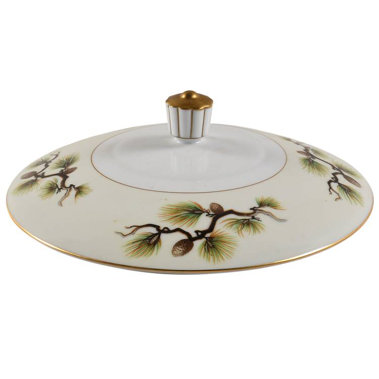 Shasta Pine Cream Lid for Round Vegetable