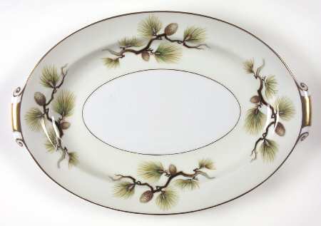 Shasta Pine Cream 13" Oval Serving Platter