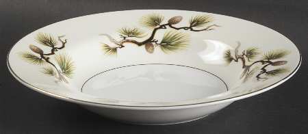 Shasta Pine Cream Rim Soup Bowl