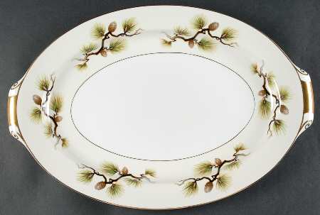 Shasta Pine Cream 17" Oval Serving Platter