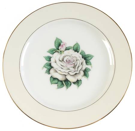 White Rose Salad Plate