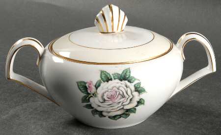 White Rose Sugar Bowl & Lid