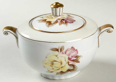 Yellow Rose Sugar Bowl & Lid