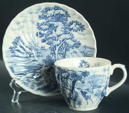 Blue River Flat Cup & Saucer Set