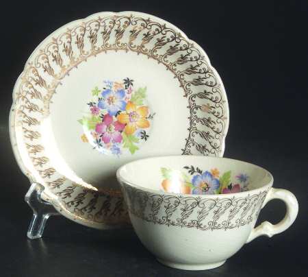 Canterbury Gold Flat Cup & Saucer Set